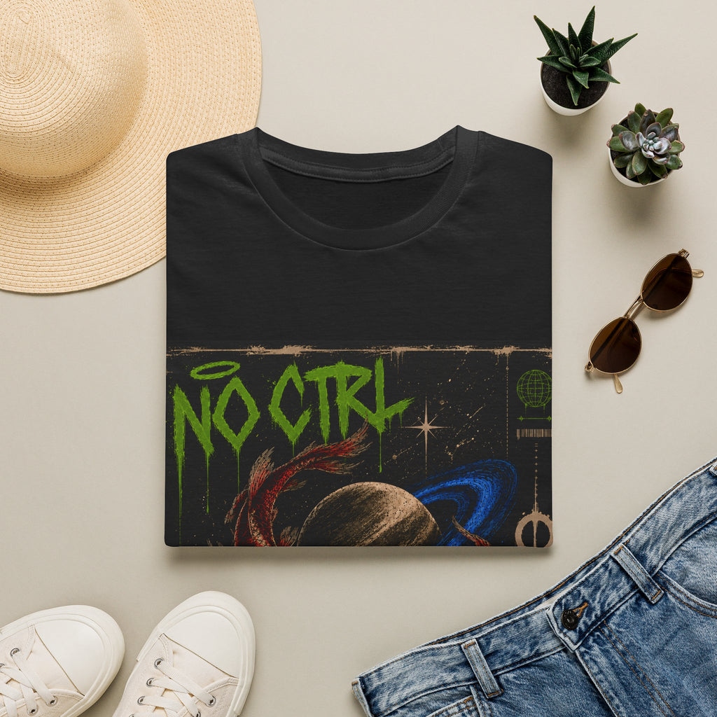 No Ctrl Planet Graphic T‑Shirt — Retro Space Skull Band Tee