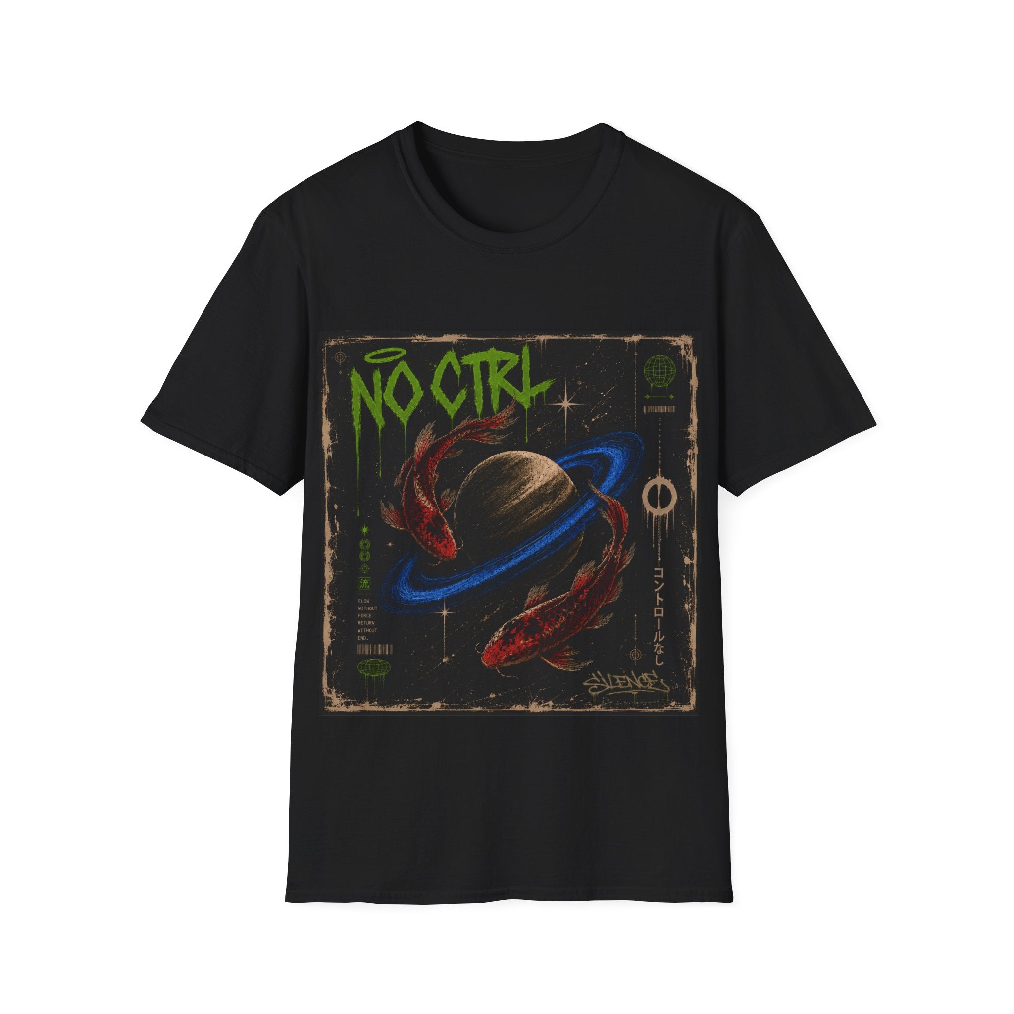 No Ctrl Planet Graphic T‑Shirt — Retro Space Skull Band Tee