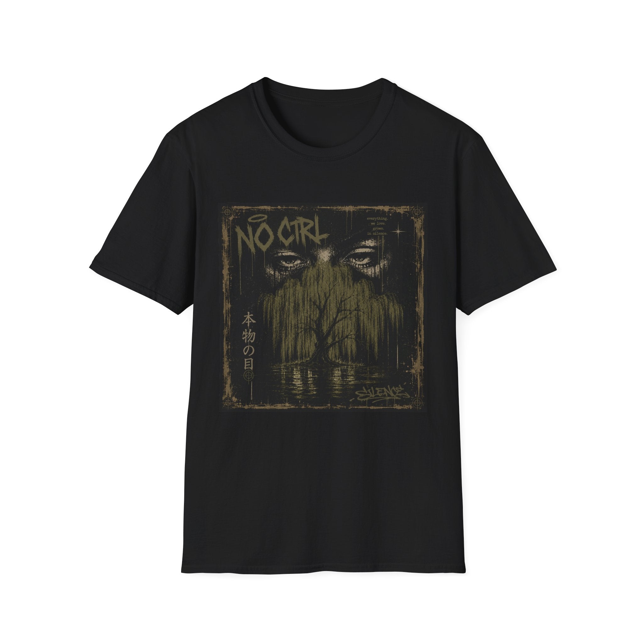 No Ctrl Graphic Tee — Moody Graffiti Eyes Streetwear T‑Shirt
