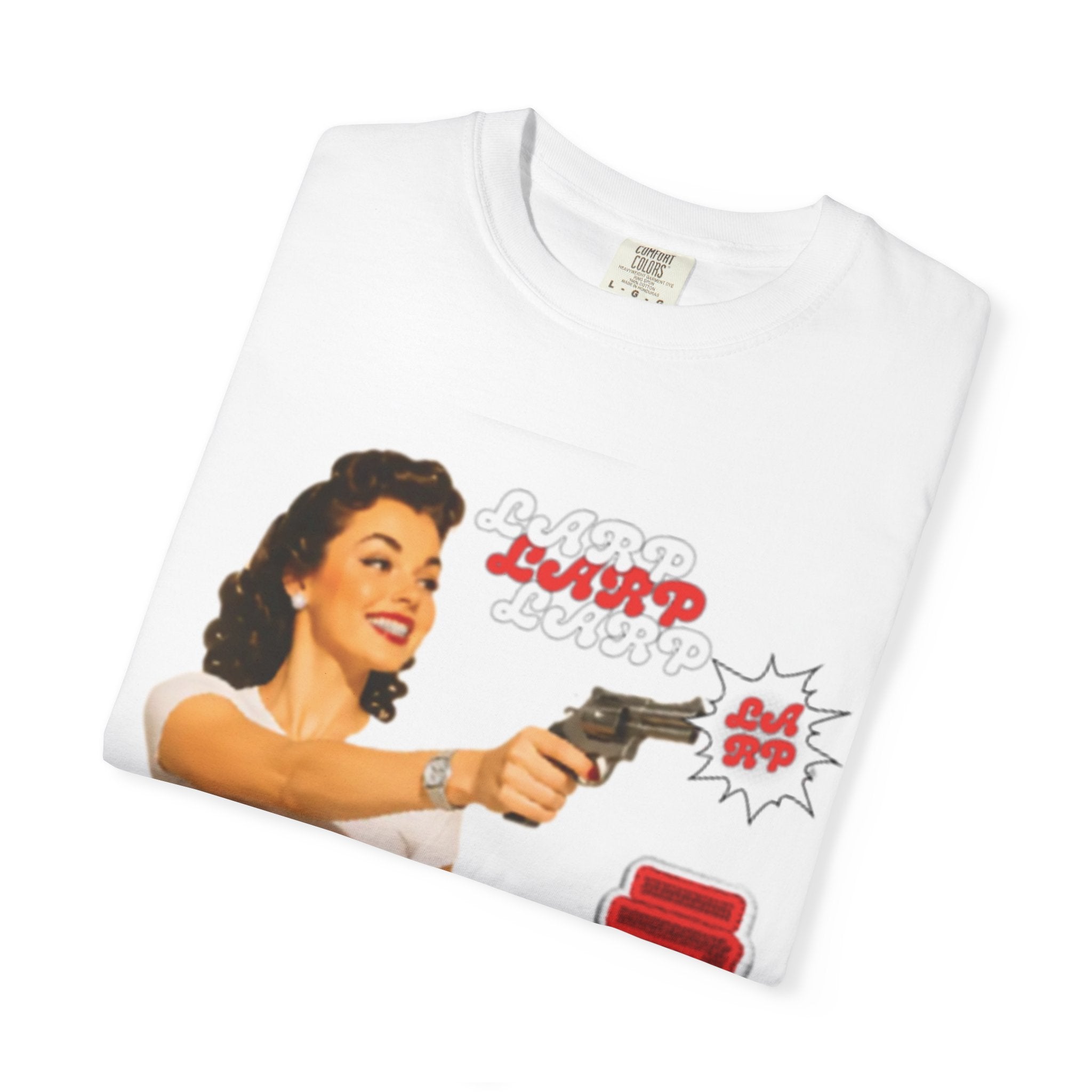 Retro Pinup T-Shirt — Japanese Text 'ランプ' Graphic Tee