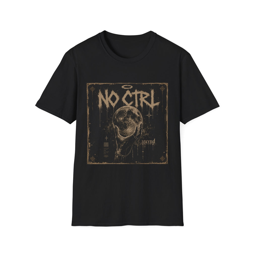 No Ctrl Moon Graphic Tee — Vintage Gothic Band-Style T‑Shirt